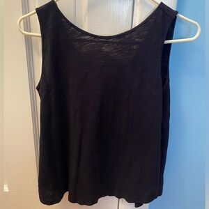 Ann Taylor Loft Vintage Soft Tank Navy Blue Tie Back